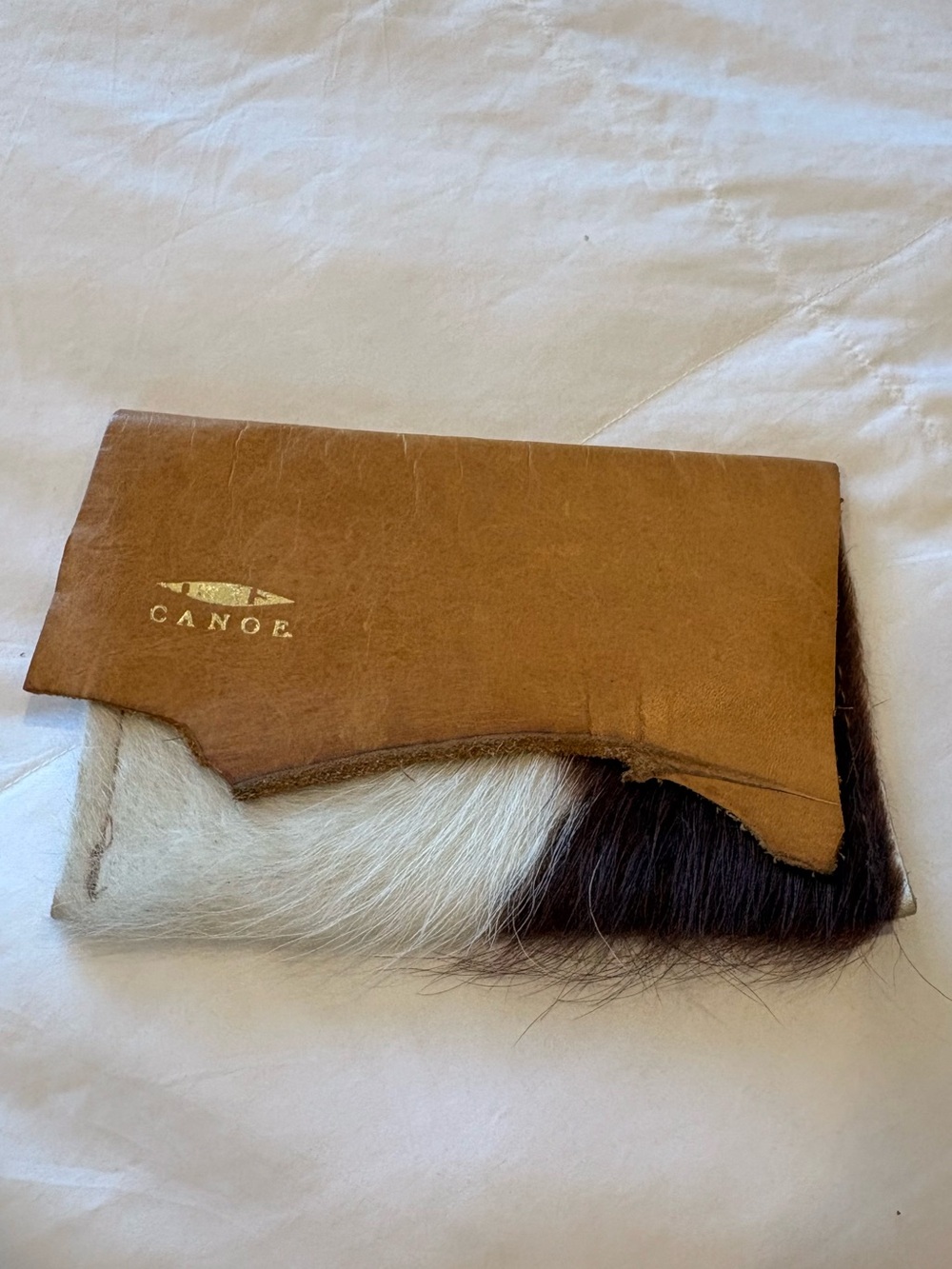 Brown Leather & Cowhide Clutch